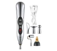 Acupunctur E Healing Pen, Electronic Acupunctur E Pen with 5 Massage Heads, Rechargeable Acupunctur E Machine Meridian Energy Pen, 9 Power Levels, Cordless for Reflexology, Full-Body Relaxation