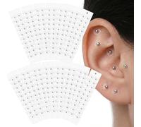 Acupuncture Ear Seeds, 300Pcs Transparent Ear Massage Patches, Disposable ACU Seeds for Anxiety Migraines Relief, Relaxes Mind and Body (15 Sheets, Silver)