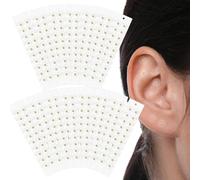 Acupuncture Ear Seeds, 300Pcs Transparent Ear Massage Patches, Disposable ACU Seeds for Anxiety Migraines Relief, Relaxes Mind and Body (15 Sheets, Gold)