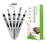 Acupuncture Energy Pen, Massage Pen with 5 Massage Heads, Electric Meridians Acupuncture Machine Meridian Energy Pen, Nine Power Levels