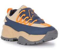 Acupuncture GIngypock Lace Up Microfibre Chunky Trainers (Navy Orang, UK 5.5)