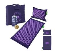 Acupuncture Mat and Pillow Set - Purple Color Acupressure Mat and Pillow, Premium Quality Spike Mat, Accupressure Body Mat Includes Bonus: Cork Ball, Acupressure Brochure, Convenient Tote Bag