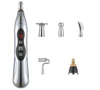 Acupuncture Needles Electronic Acupuncture Pen 9 Gears USB Rechargeable Acupuncture Pen for Pain Relief Vibrating Pen with 5 Massage Heads for Pain Gone Relief