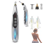 Acupuncture Pen，Acupuncture Pen USB Rechargeable, Accupressure with 3 Massage Heads 9 Levels, Powerful Meridian Energy for Office, Leisure and Work