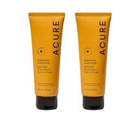 Acure Brightening Facial Scrub Duo Pack - 4 Fl Oz Each - 2 Pack - All Skin Types, Sea Kelp & French Green Clay - Softens, Detoxifies and Cleanses