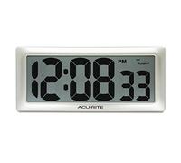 AcuRite 13.5” Large Digital Indoor Wall Clock with Intelli-Time Technology (75173M), Champagne