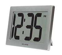 AcuRite 75102RM 9.5" Large Digital Clock with Intelli-Time Technology,Siliver,6-inch height x 9.5-inch width x 1.8-inch depth