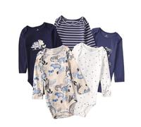 Acuryx Newborn Baby Long Sleeve Bodysuit Baby Grow Cotton Layette 5-pack Neutral Baby Onesie Outfits 6-9 M