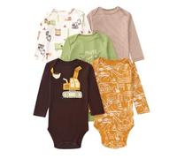 Acuryx Newborn Baby Long Sleeve Bodysuit Baby Grow Cotton Layette 5-pack Neutral Baby Onesie Outfits 9-12 M