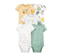 Acuryx Newborn Baby Short Sleeve Bodysuit Baby Grow Cotton Layette 5-pack Neutral Baby Clothes 18-24 M