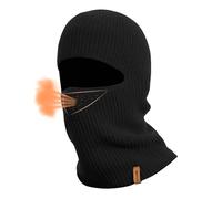 ACUSHLA 100% Merino Wool Balaclava for Men & Women - Winter Ski Mask Thermal Cold Weather Gear Knit Warm Face Mask (Black)
