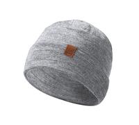 ACUSHLA 100% Merino Wool Cuff Beanie for Men & Women Knitted Winter Hat Unisex Watch Cap Skull Wrap for Cold Weather (Mid-Grey)