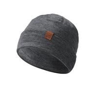 ACUSHLA 100% Merino Wool Cuff Beanie, Thermal Watch Cap Unisex, Dary Grey