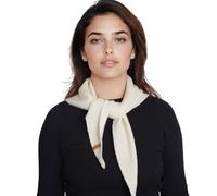 ACUSHLA 100% Merino Wool Triangle Scarf for Women Knitted Fashion Neckerchief Lightweight Soft Warm Neck Warmer, Creamy White 07, 110cmX38cm