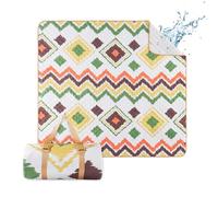 ACUSHLA Beach & Picnic Blanket 200x200 cm, Waterproof & Washable Beach Mat with Carrying Strap - Perfect for the Beach, Camping & Picnics Camping Blanket (Boho Green) (Boho Green)