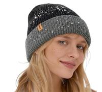 ACUSHLA Double-Sided Knit Winter Beanie Hat for Men and Women Beanie Thick Knit Cuffed Beanie Warm Snow Cap (Black & White + Heather Gray)