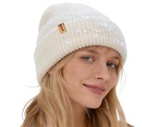 ACUSHLA Double-Sided Knit Winter Beanie Hat for Men and Women Beanie Thick Knit Cuffed Beanie Warm Snow Cap (Cream White)