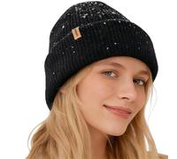 ACUSHLA Double-Sided Knit Winter Beanie Hat for Men and Women Beanie Thick Knit Cuffed Beanie Warm Snow Cap (Black)