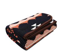 ACUSHLA Merino Wool Blend Blanket Soft Warm Thick Washable Bed Couch Outdoor Camping Travel Car Throw All Weather Morocco Navy Blue 63 x 51 Inch