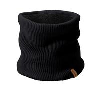 ACUSHLA Merino Wool Neck Gaiter for Men & Women - Fleece Lined Heavyweight Warm Knitted Scarf Neck Warmer Ski Face Mask (Black)
