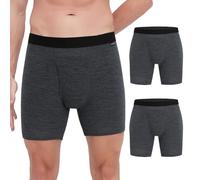 ACUSHLA Merino Wool Underwear for Men - Breathable Soft Odor Control Boxer Brief Base Layer Trunk Underpant Undies, Darkgrey/2pack, M