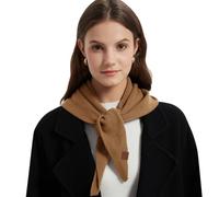 ACUSHLA Wool Triangle Scarf Knitted Triangle with Rice Grain Knitted Pattern in Solid Colors, Light Cloth Soft Many Color Combinations Light Scarf (Camel)
