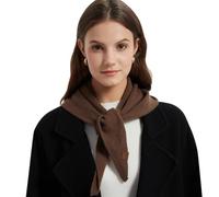 ACUSHLA Wool Triangle Scarf Knitted Triangle with Rice Grain Knitted Pattern in Solid Colors, Light Cloth Soft Many Color Combinations Light Scarf (Coffee)