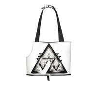 Acute Triangle Printed Portable Foldable pet Shoulder Bag, Suitable for Carrying Small Pets