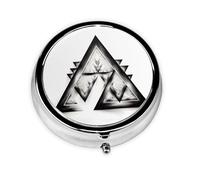 Acute Triangle Round Mini Pill Box, 3 Compartment Pill Box, Portable Pill Box, can be Put into Wallet, Pocket, Light and Convenient