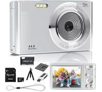 Acuvar 44MP 4K Digital Camera 16X Zoom, 2.4" Screen, 32GB Micro SD Card, Tripod, Card Reader - Compact Digital Point and Shoot Camera for Kids, Teens, Camera for Photography - Vlogging Camera Kit