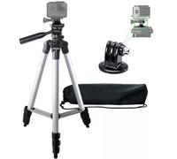 Acuvar 50" Aluminum Camera Tripod Stand for All Action Cameras with Built-in Bubble Level Indicator for All Action Cameras, Tripod Mount Lightweight,Portable Stand for Travel & Outdoor Photography