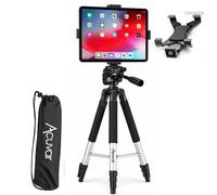 Acuvar 57" inch Pro Series Aluminum Tripod with an Tablet Tripod Mount Adapter for Apple iPad, iPad Air, iPad mini & Most Other, Tablet Floor Stand Compatible with iPad Pro, Camera