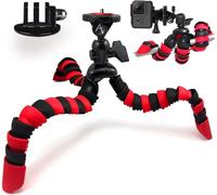 Acuvar 8" Inch Flexible Tripod w/Wrapable Legs Quick Release Plate Great for All Go Pro Hero Cameras + Tripod Mount