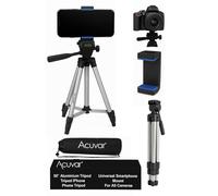 Acuvar Aluminium Camera Tripod and Universal Smartphone Mount 50" + Microfibre Cloth