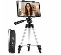 Acuvar Universal Tablet Tripod Mount and Universal Smartphone Mount Holder for All Smartphones and Tablets (50" Tripod + Tablet Holder)