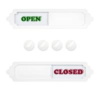 Acuxiaza 2 Pack Open Closed Sliding Sign 7x1.5 inch Privacy Slide Door Indicator Signs Open Closed Door Sign with Magnetic and Adhesive Tapes for Home Office Store Restroom, White