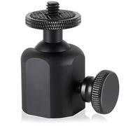 Acuxiaza Mini Ball Head 1/4" Swivel Mini Ball Head Screw Tripod Mount 360° Rotatable Tripod Ball Head Adapter for Trail Camera Monitor DSLR Cameras Light Stand Cell Phone Projector (1 pack,Black)