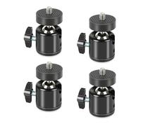 Acuxiaza Mini Ball Head 1/4" Swivel Mini Ball Head Screw Tripod Mount 4 Pack 360 Degree Rotatable Tripod Ball Head Camera Mount Adapter for Trail Cameras Hunting Cameras DSLR Camera Light Stand
