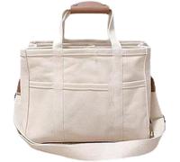ACUYE Canvas Tote Bags for Women, Multi-pockets Canvas Bag Tote Bag with Compartments Diapper Tote Bag Large Canvas Crossbody Bag Mommy Bag Women's Totes