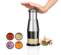 ACUYE Garlic Chopper, Manual Garlic Press, Stainless Steel Blade & Body, ABS Container, Quick Crush Garlic, Onion, Chilli Flakes