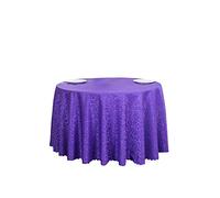 ACVIP Damask Jacquard Round Table Cloth Cover for Hotel Restaurant Banquet Wedding (Purple, 200cm/78.7 inches)