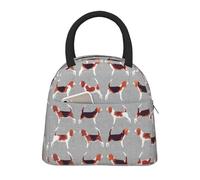 ACVnbm Beagle Patterns Print Large Insulated Lunch Bag,Work Lunch Box,Portable Lunchbox with Zippers & Front Pocket