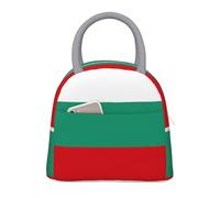 ACVnbm Bulgarian Flag Print Large Insulated Lunch Bag,Work Lunch Box,Portable Lunchbox with Zippers & Front Pocket