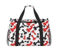 ACVnbm Chess Pattern Print Travel Duffel Bag, Large Capacity Hand & Crossbody Overnight Bag With Adjustable Strap