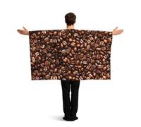 ACVnbm Funny Roasted Coffee Beans Print Wearable Flag Cape With Long Sleeves,Festival Cape For Matches,Bar Gatherings