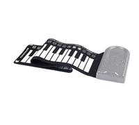 Acvxulfs 49-Key Hand-Rolled Piano with Speaker Portable Folding Children'S Piano Beginner Piano Teaching Instrument Silver