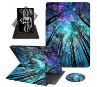 ACWDMKH Case for Samsung Galaxy Tab S10 Plus/ S9 FE Plus/ S9 Plus 5G Tablet 12.4 Inch Case,360 Degree Rotating Swivel PU Leather Stand Flip Folio Cover with Auto Wake/Sleep,Forest Galaxy