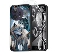 ACWDMKH for Cricket Icon Plus 2026 Phone Case,for AT&T Verge 2 Case with Screen Protector Slim Cute Silicone Shockproof Cover,Scratch-Resistant,Wireless Charging,Heavy Duty,Dream Catcher Wolf