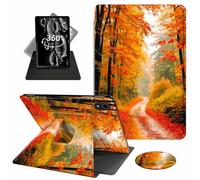 ACWDMKH for iPad mini 7 Case,iPad mini 7th/6th Generation Case (2024/2021),360 Degree Rotating Swivel PU Leather Stand with Auto Wake/Sleep Cover for iPad mini 7 (A17 Pro)/Mini 6,Autumn Red Forest