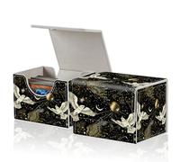 ACWDMKH for MTG Commander Deck Box,Card Deck Box for Trading Yugioh MTG,Fits 100 Double Sleeved Cards,PU Leather Strong Magnet Case for Magic Commander TCG CCG,Black White Bird